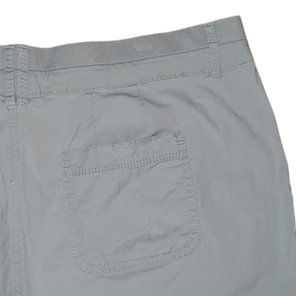 Avenue High Waist Elastic Waistband Drawstring Cinch Legs Gray Cropped Capris 16 - Picture 9 of 16